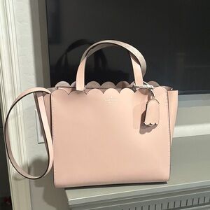 Kate Spade Small Mina Pink Scalloped Tote Handbag Magnolia Street